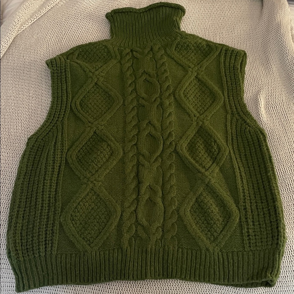 Anthropologie Dark Green Sleeveless Sweater